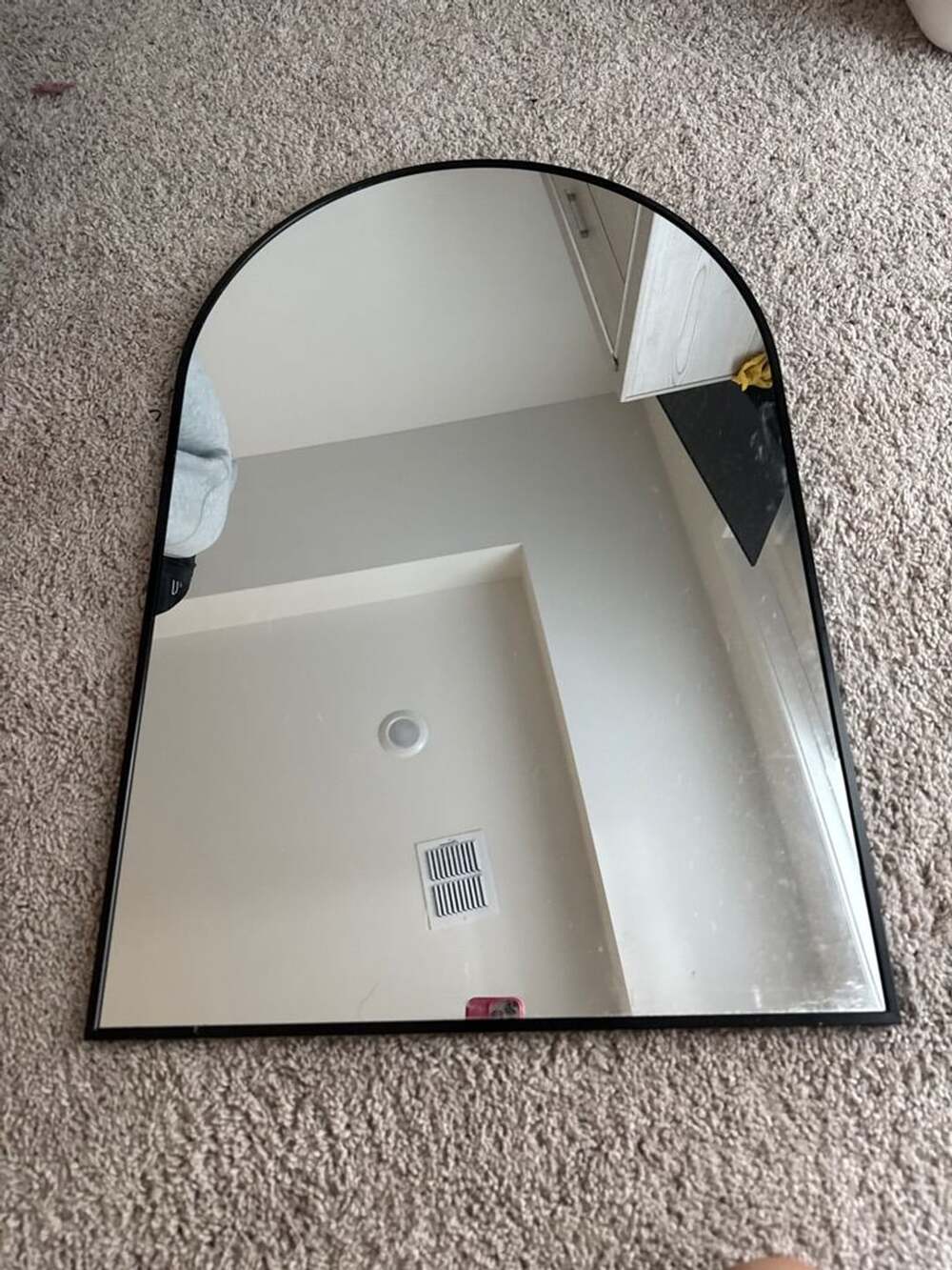 Black Arched Wall Mirror Metal Framed